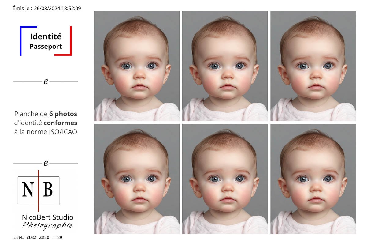photo identité bébé, nouveau-né, enfant, adulte